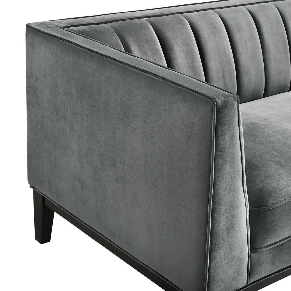 Calabasas 60 in. Light Grey Polyester 2-Seater Loveseat by Picket House Furnishings 4 Calabasas 60 in. Light Grey Polyester 2-Seater Loveseat by Picket House Furnishings - Image 4