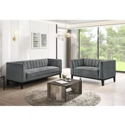Calabasas 60 in. Light Grey Polyester 2-Seater Loveseat by Picket House Furnishings 15 Calabasas 60 in. Light Grey Polyester 2-Seater Loveseat by Picket House Furnishings -Picket House Furnishings Sales Store light grey picket house furnishings loveseats uci3684202 31 1000