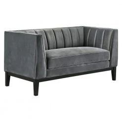 Calabasas 60 in. Light Grey Polyester 2-Seater Loveseat by Picket House Furnishings