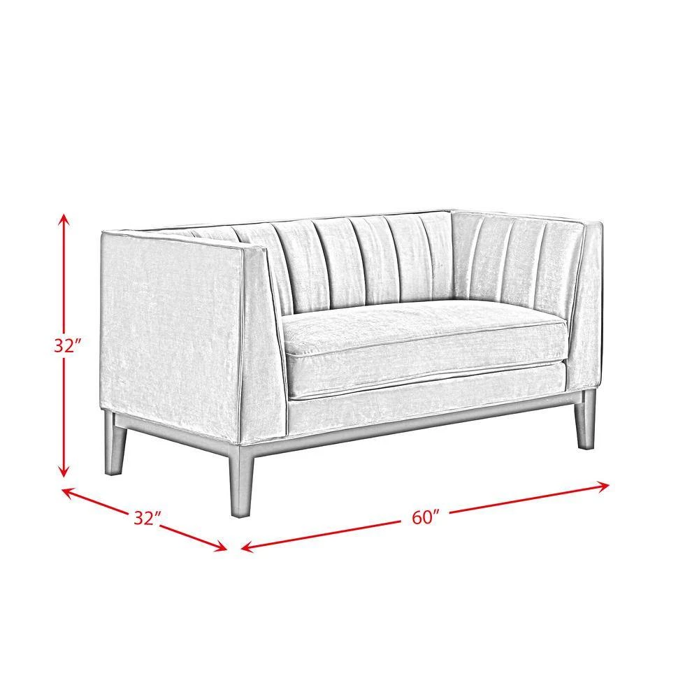 Calabasas 60 in. Light Grey Polyester 2-Seater Loveseat by Picket House Furnishings 7 Calabasas 60 in. Light Grey Polyester 2-Seater Loveseat by Picket House Furnishings - Image 7