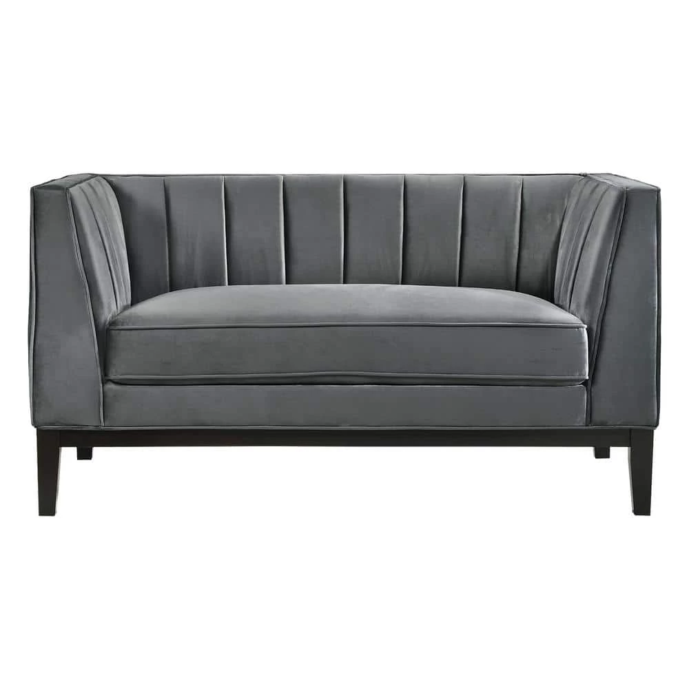 Calabasas 60 in. Light Grey Polyester 2-Seater Loveseat by Picket House Furnishings 2 Calabasas 60 in. Light Grey Polyester 2-Seater Loveseat by Picket House Furnishings - Image 2