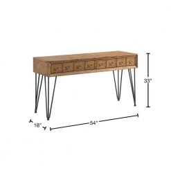 Tanner 54 in. Light Walnut Standard Rectangle Wood Console Table with Drawers by Picket House Furnishings -Picket House Furnishings Sales Store light walnut picket house furnishings console tables tbn100ste 40 1000