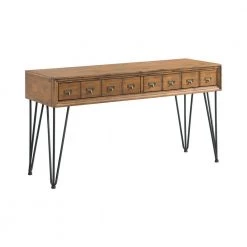 Tanner 54 in. Light Walnut Standard Rectangle Wood Console Table with Drawers by Picket House Furnishings