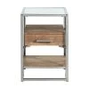 Hampton Rectangle Storage 16 in. Glass Side Chair Table in Chrome by Picket House Furnishings