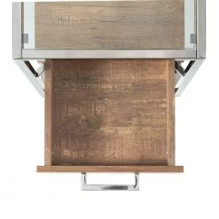 Hampton Rectangle Storage 16 in. Glass Side Chair Table in Chrome by Picket House Furnishings -Picket House Furnishings Sales Store light walnut picket house furnishings end side tables ctmx100cete 77 1000