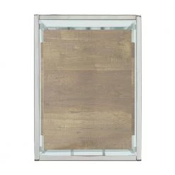 Hampton Rectangle Storage 16 in. Glass Side Chair Table in Chrome by Picket House Furnishings -Picket House Furnishings Sales Store light walnut picket house furnishings end side tables ctmx100cete a0 1000