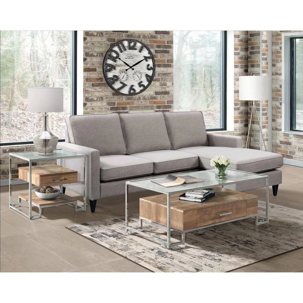 Hampton Square 24 in. Glass Storage End Table in Chrome by Picket House Furnishings 8 Hampton Square 24 in. Glass Storage End Table in Chrome by Picket House Furnishings - Image 8