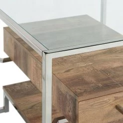 Hampton Square 24 in. Glass Storage End Table in Chrome by Picket House Furnishings 10 Hampton Square 24 in. Glass Storage End Table in Chrome by Picket House Furnishings -Picket House Furnishings Sales Store light walnut picket house furnishings end side tables ctmx100ete a0 1000