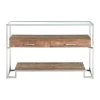 Hampton Rectangle 47 in. Glass Storage Sofa Table in Walnut by Picket House Furnishings