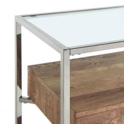 Hampton Rectangle 47 in. Glass Storage Sofa Table in Walnut by Picket House Furnishings -Picket House Furnishings Sales Store light walnut picket house furnishings end side tables ctmx100ste c3 1000