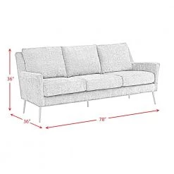 Lincoln 78 in. Blush 3-Seater Sofa With Gold Legs by Picket House Furnishings -Picket House Furnishings Sales Store linen picket house furnishings sofas couches ucb1740300 1f 1000