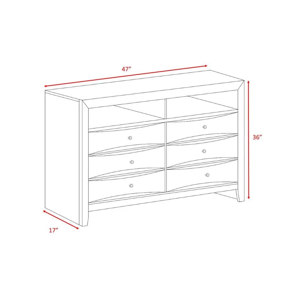 Emily Mahogany 6-Drawer Media Chest by Picket House Furnishings 4 Emily Mahogany 6-Drawer Media Chest by Picket House Furnishings - Image 4