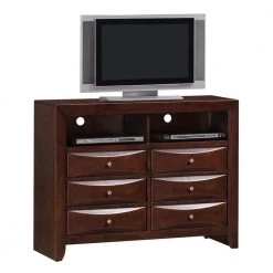 Emily Mahogany 6-Drawer Media Chest by Picket House Furnishings