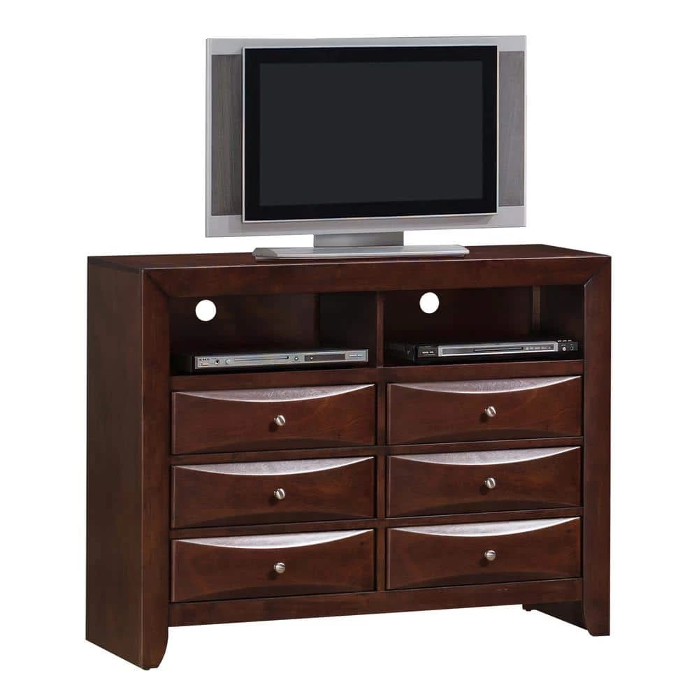 Emily Mahogany 6-Drawer Media Chest by Picket House Furnishings 1 Emily Mahogany 6-Drawer Media Chest by Picket House Furnishings