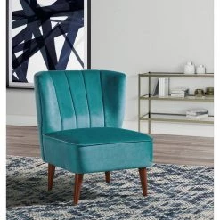 Corbin Tufted Armless Accent Chair in Blue by Picket House Furnishings -Picket House Furnishings Sales Store marine blue picket house furnishings accent chairs uhf291101wle 31 1000