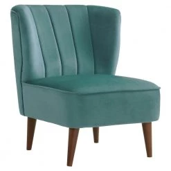 Corbin Tufted Armless Accent Chair in Blue by Picket House Furnishings