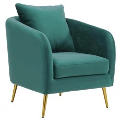 Zuri Accent Arm Chair with Gold Legs in Marine Blue by Picket House Furnishings