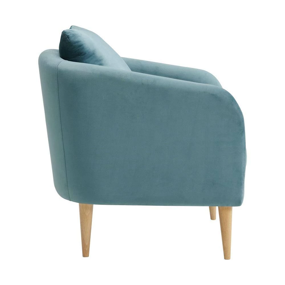 Zoe Accent Arm Chair with Wooden Legs in Marine Blue by Picket House Furnishings 7 Zoe Accent Arm Chair with Wooden Legs in Marine Blue by Picket House Furnishings - Image 7