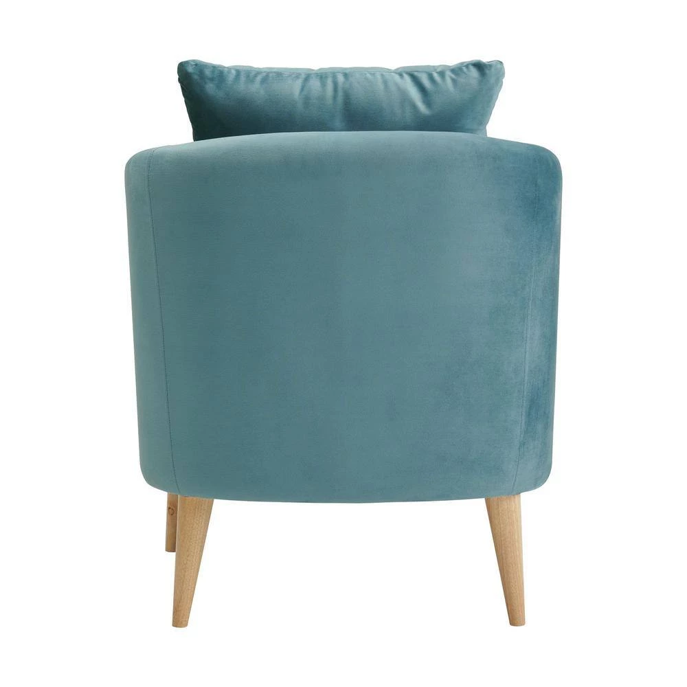 Zoe Accent Arm Chair with Wooden Legs in Marine Blue by Picket House Furnishings 5 Zoe Accent Arm Chair with Wooden Legs in Marine Blue by Picket House Furnishings - Image 5