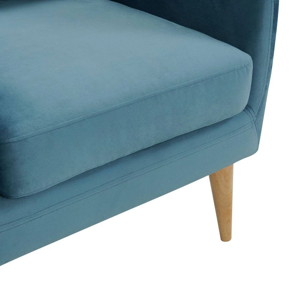 Zoe Accent Arm Chair with Wooden Legs in Marine Blue by Picket House Furnishings 11 Zoe Accent Arm Chair with Wooden Legs in Marine Blue by Picket House Furnishings - Image 11