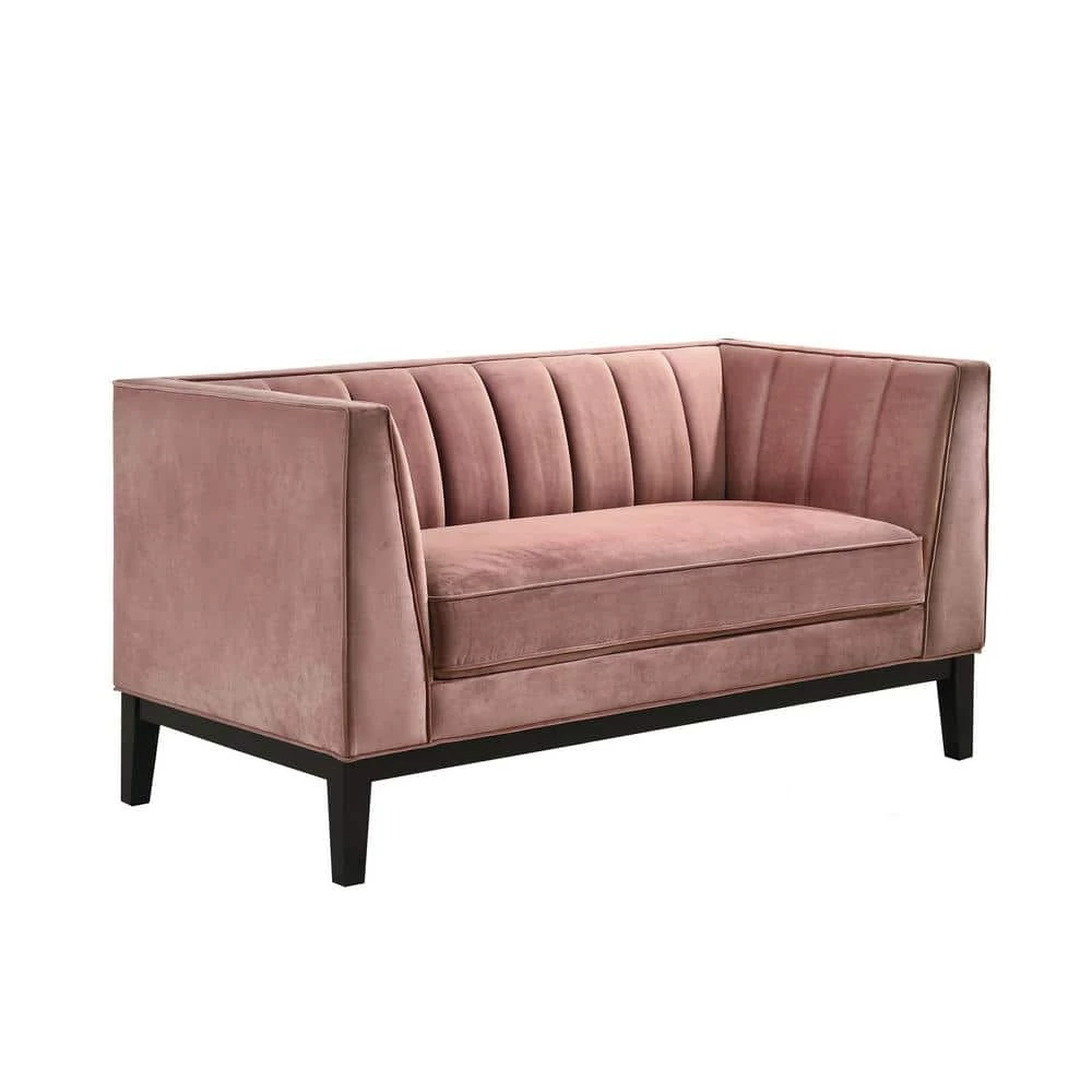 Calabasas 60 in. Light Rose Polyester 2-Seater Loveseat by Picket House Furnishings 1 Calabasas 60 in. Light Rose Polyester 2-Seater Loveseat by Picket House Furnishings