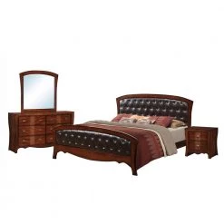 Picket House Furnishings Sales Store 2 Jansen 4-Piece Medium Espresso King Panel Bedroom Set by Picket House Furnishings