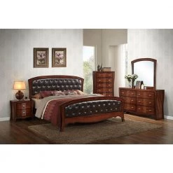 Jansen 6-Piece Medium Espresso King Panel Bedroom Set by Picket House Furnishings -Picket House Furnishings Sales Store medium espresso picket house furnishings bedroom sets jn100kb6pc 31 1000