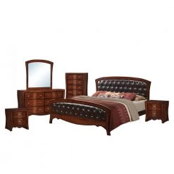 Jansen 6-Piece Medium Espresso King Panel Bedroom Set by Picket House Furnishings