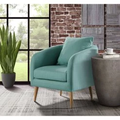 Zoe Accent Arm Chair with Wooden Legs in Green by Picket House Furnishings -Picket House Furnishings Sales Store natural picket house furnishings accent chairs ujs680101wle 31 1000