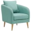 Zoe Accent Arm Chair with Wooden Legs in Green by Picket House Furnishings