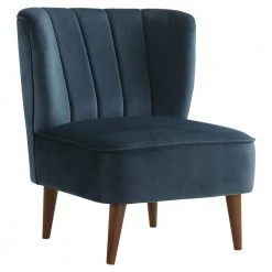 Corbin Tufted Armless Accent Chair in Navy by Picket House Furnishings