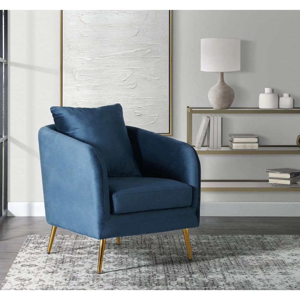 Zuri Navy Accent Chair with Gold Legs by Picket House Furnishings 10 Zuri Navy Accent Chair with Gold Legs by Picket House Furnishings - Image 10