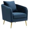 Zuri Navy Accent Chair with Gold Legs by Picket House Furnishings