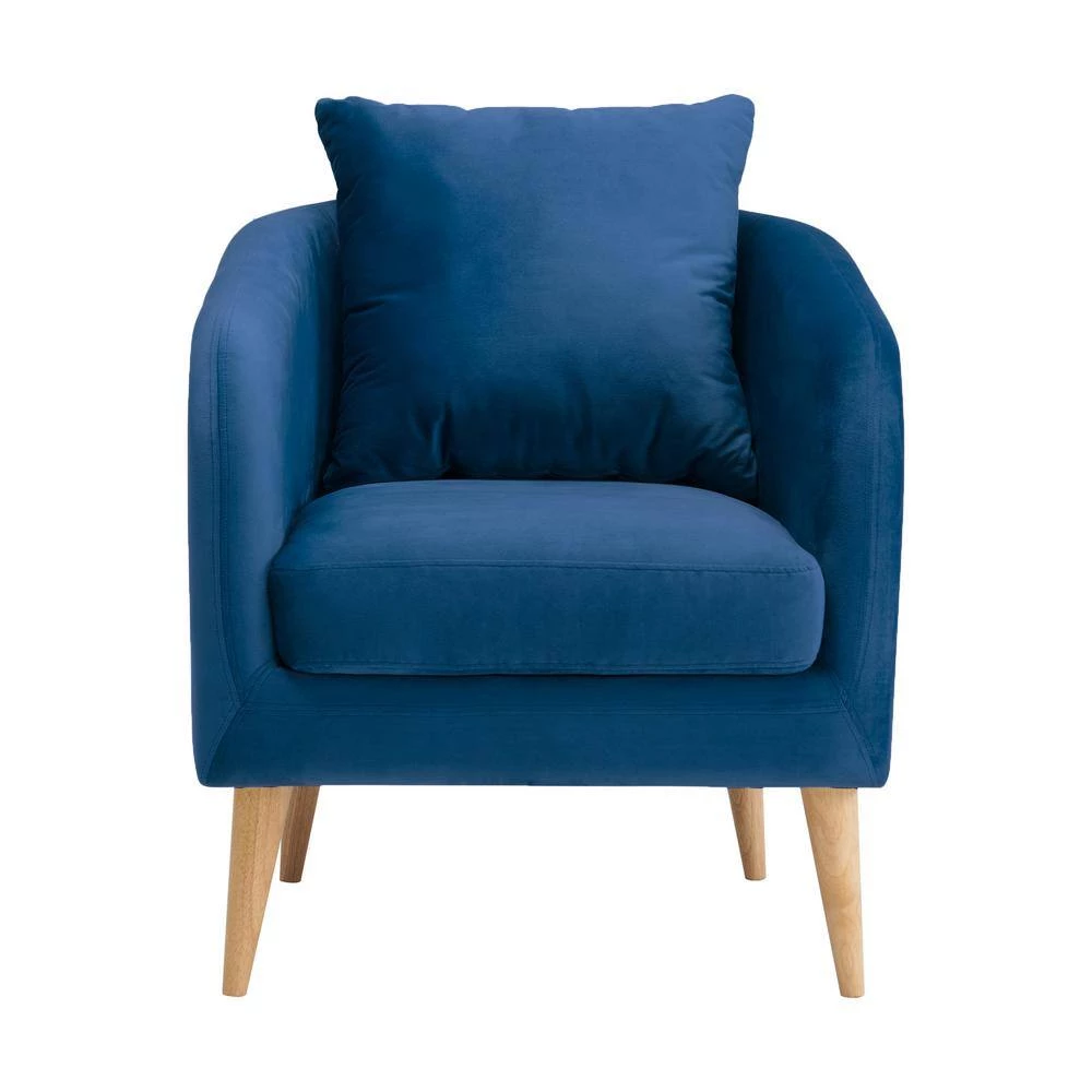 Zoe Accent Arm Chair with Wooden Legs in Navy by Picket House Furnishings 7 Zoe Accent Arm Chair with Wooden Legs in Navy by Picket House Furnishings - Image 7