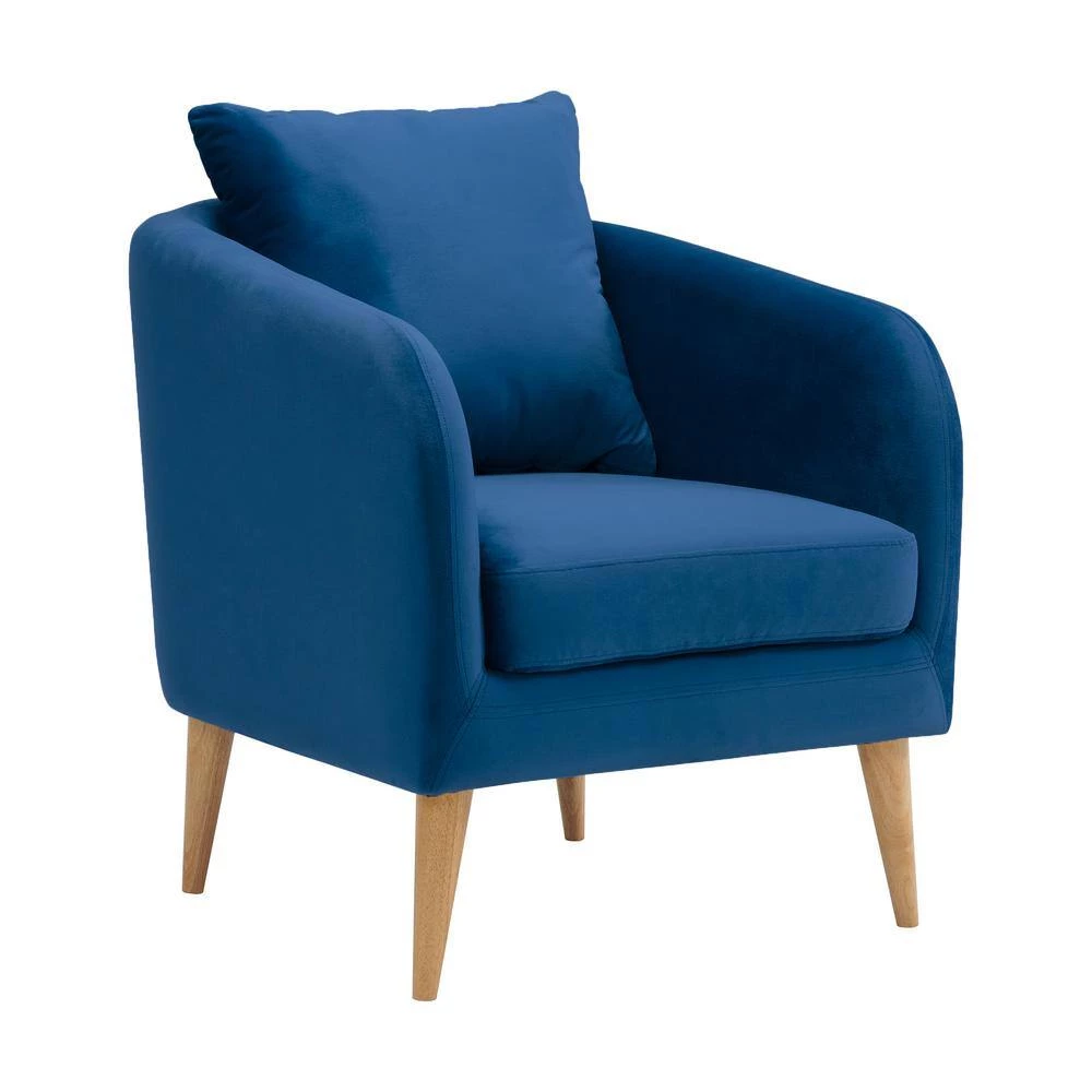Zoe Accent Arm Chair with Wooden Legs in Navy by Picket House Furnishings 2 Zoe Accent Arm Chair with Wooden Legs in Navy by Picket House Furnishings - Image 2