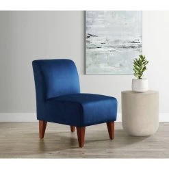 Elizabeth Navy Armless Slipper Chair by Picket House Furnishings -Picket House Furnishings Sales Store navy picket house furnishings accent chairs usc286100e 31 1000