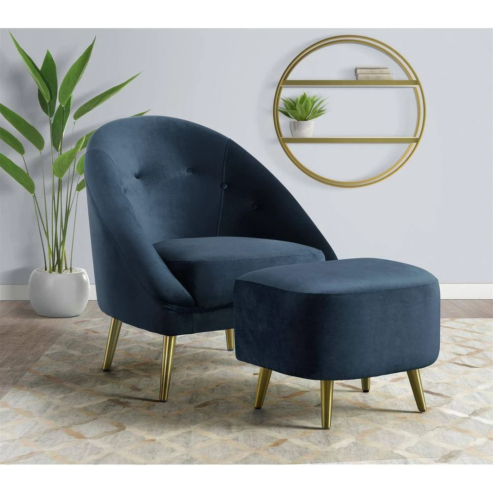 Taryn Navy Ottoman by Picket House Furnishings 5 Taryn Navy Ottoman by Picket House Furnishings - Image 5