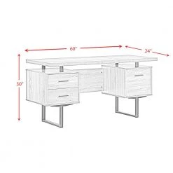 Elwood 60 in. Rectangle Oak Metal 2 Drawer Computer Desk by Picket House Furnishings -Picket House Furnishings Sales Store oak picket house furnishings computer desks a 12565 dk fa 1000