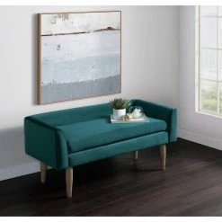 Bella Green Upholstered Bench by Picket House Furnishings -Picket House Furnishings Sales Store peacock picket house furnishings bedroom benches utl1810700bnwwe 31 1000
