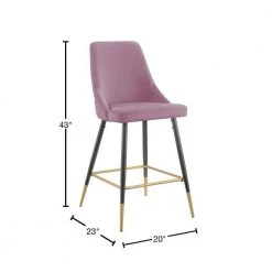 Zia 27 in. Blush High Back Metal Bar Stool (Set of 2) by Picket House Furnishings -Picket House Furnishings Sales Store pink picket house furnishings bar stools r 1350 1903 bse 40 1000