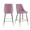 Zia 27 in. Blush High Back Metal Bar Stool (Set of 2) by Picket House Furnishings