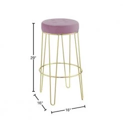 Vera 29 in. Blush Backless Metal Bar Stool (Set of 2) by Picket House Furnishings -Picket House Furnishings Sales Store pink picket house furnishings bar stools r 2190 1903 bse 40 1000