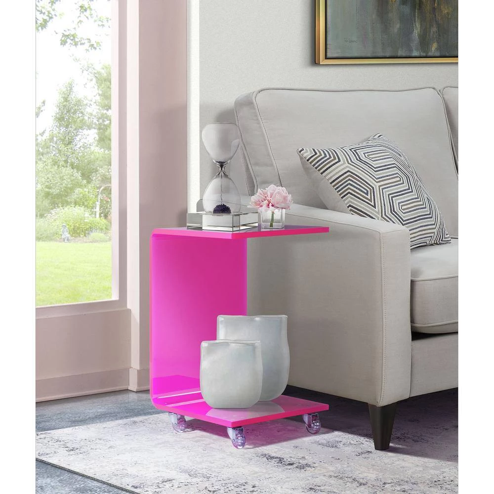 Peek Acrylic 13 in. Snack Table in Red by Picket House Furnishings 4 Peek Acrylic 13 in. Snack Table in Red by Picket House Furnishings - Image 4