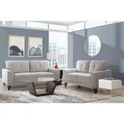 Asher 55 in. Storm Polyester 2-Seater Loveseat by Picket House Furnishings -Picket House Furnishings Sales Store storm picket house furnishings loveseats u 12520 4461 200 31 1000