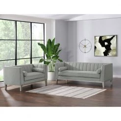 Hayworth 61 in. Charcoal Polyester 2-Seater Loveseat by Picket House Furnishings -Picket House Furnishings Sales Store storm picket house furnishings loveseats u 2040 3981 200 31 1000