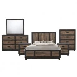 Harrison 6-Piece Walnut Queen Panel Bedroom Set by Picket House Furnishings