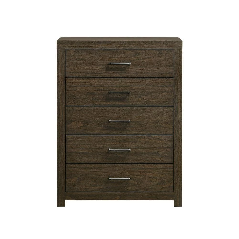 Hendrix 48 in. H x 35 in. W x 16 in. D 5-Drawer Chest in Walnut by Picket House Furnishings 2 Hendrix 48 in. H x 35 in. W x 16 in. D 5-Drawer Chest in Walnut by Picket House Furnishings - Image 2