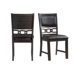 Taylor Standard Height Faux Leather Side Chair Set in Walnut by Picket House Furnishings