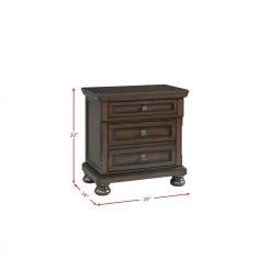 Kingsley 3-Drawer Nightstand w/ USB in Walnut by Picket House Furnishings -Picket House Furnishings Sales Store walnut picket house furnishings nightstands kt600ns 76 1000