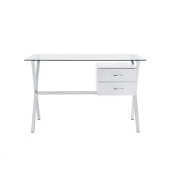 Hoyce 48 in. Rectangle White Glass 2 Drawer Computer Desk by Picket House Furnishings 9 Hoyce 48 in. Rectangle White Glass 2 Drawer Computer Desk by Picket House Furnishings -Picket House Furnishings Sales Store white glass picket house furnishings computer desks a 17360 dke c3 1000